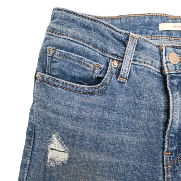 Levi's 711 Skinny Distressed Jean Womens 25 - Picture 6 of 12